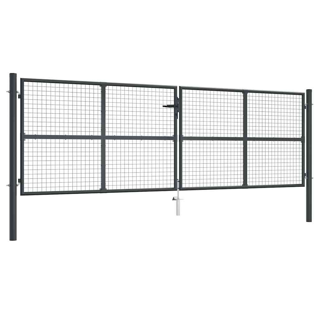 Garden gate, galvanized steel mesh, 100 x 125 cm, gray