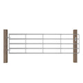 Cancela de 5 barras para campo acero plateado (115-300)x90 cm