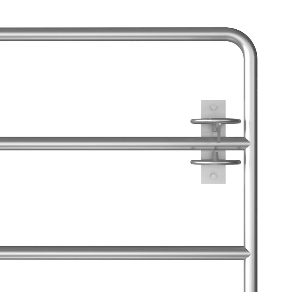 Cancela de 5 barras para campo acero plateado (115-300)x90 cm