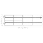 Cancela de 5 barras para campo acero plateado (115-300)x90 cm