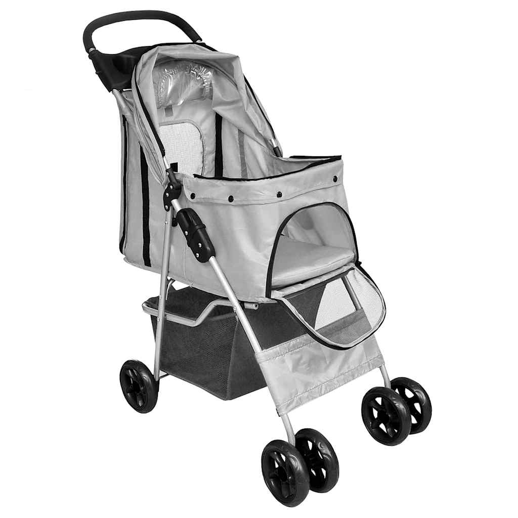 Cochecito plegable para mascotas perro/gato gris