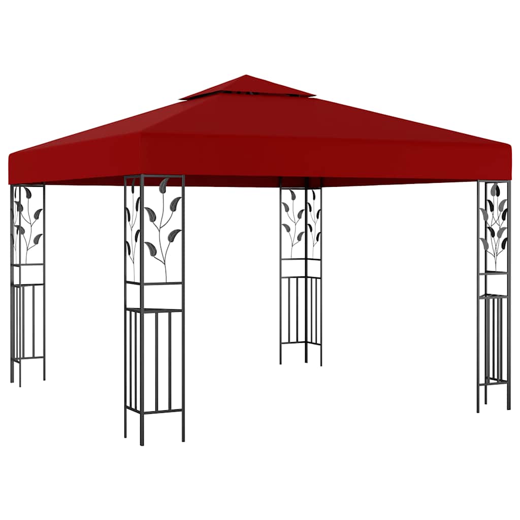 Carpa cenador de jardín con tira de luz LED 3x3 m blanco
