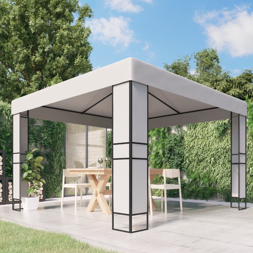 Cenador blanco crema 530x350x265 cm