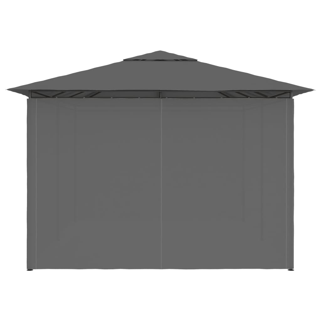 Carpa de jardín con cortinas gris antracita 4x3 m