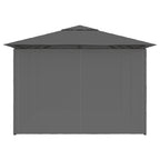 Carpa de jardín con cortinas gris antracita 4x3 m