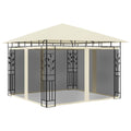 Cenador con mosquitera color crema 3x3x2,73 m 180 g/m²