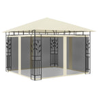 Cenador con mosquitera color crema 3x3x2,73 m 180 g/m²