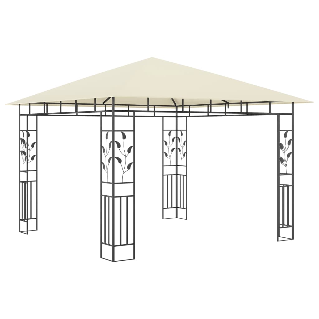 Cenador con mosquitera color crema 3x3x2,73 m 180 g/m²