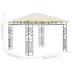 Cenador con mosquitera color crema 3x3x2,73 m 180 g/m²