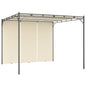 Cream 3x3x2.25 m Garden Gazebo with Side Curtain