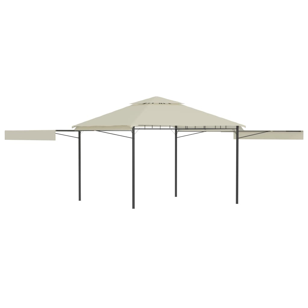 Cenador con tejado doble extensible antracita 3x3x2,75m 180g/m²