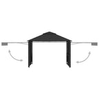 Cenador con tejado doble extensible antracita 3x3x2,75m 180g/m²