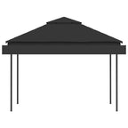 Cenador con tejado doble extensible antracita 3x3x2,75m 180g/m²
