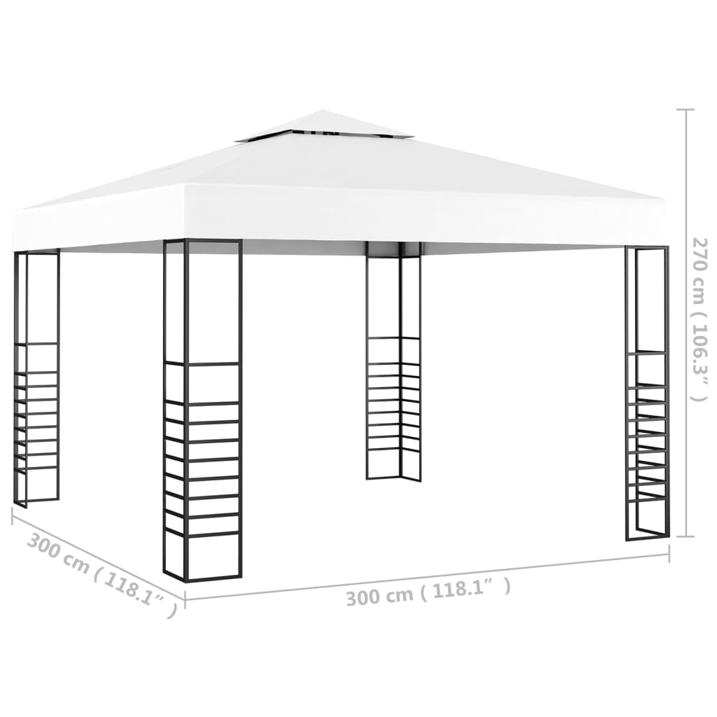 Carpa cenador de jardín blanco 3x3 m