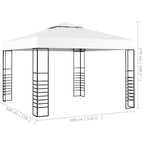 Carpa cenador de jardín blanco 3x3 m