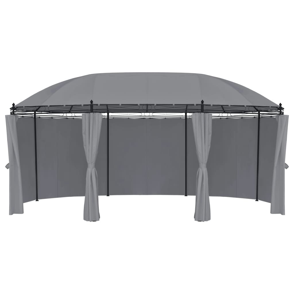 Cenador con cortinas gris antracita 520x349x255 cm