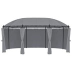 Cenador con cortinas gris antracita 520x349x255 cm