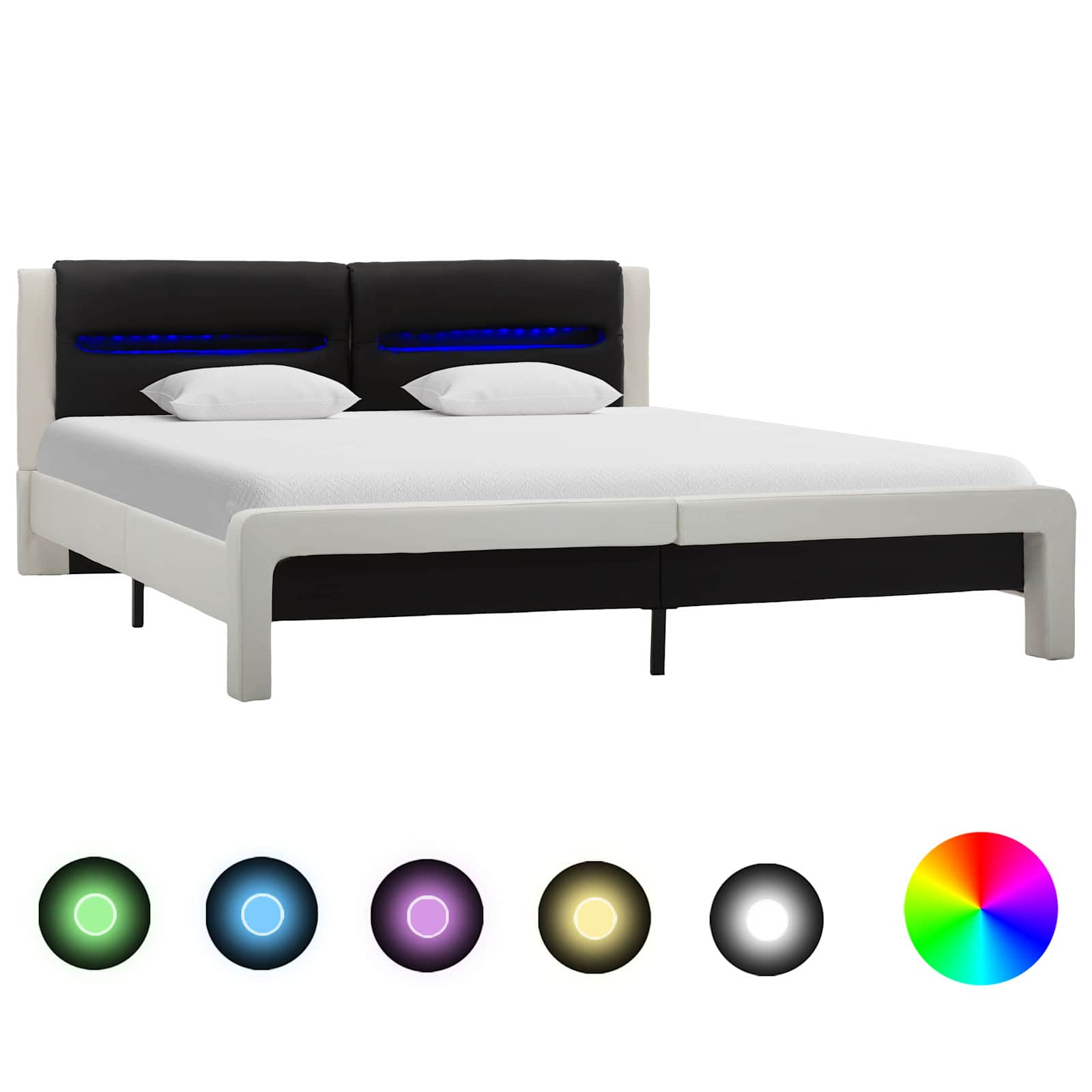Estructura de cama y Negro 120 x 200 cm Cuero sintético