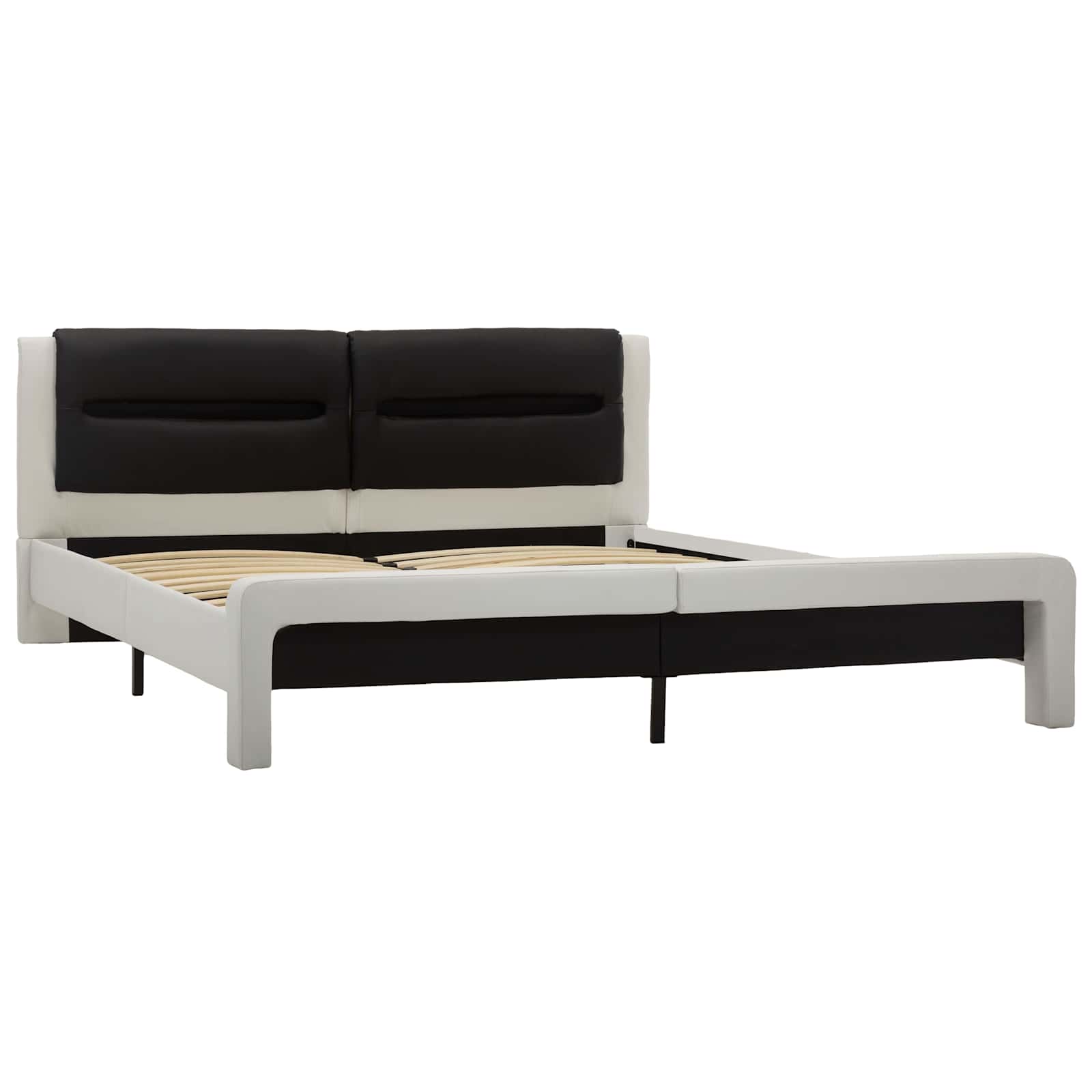 Estructura de cama y Negro 120 x 200 cm Cuero sintético