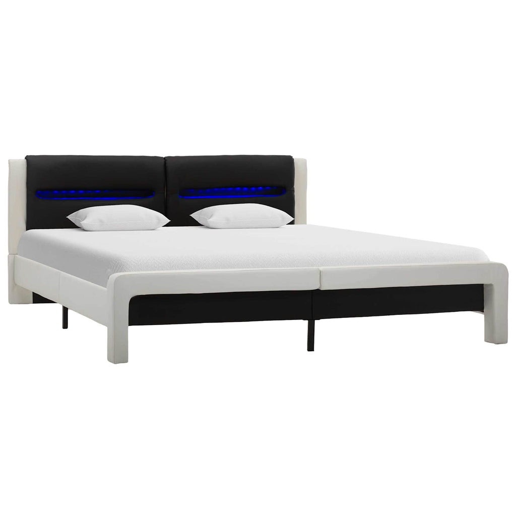 Estructura de cama y Negro 120 x 200 cm Cuero sintético