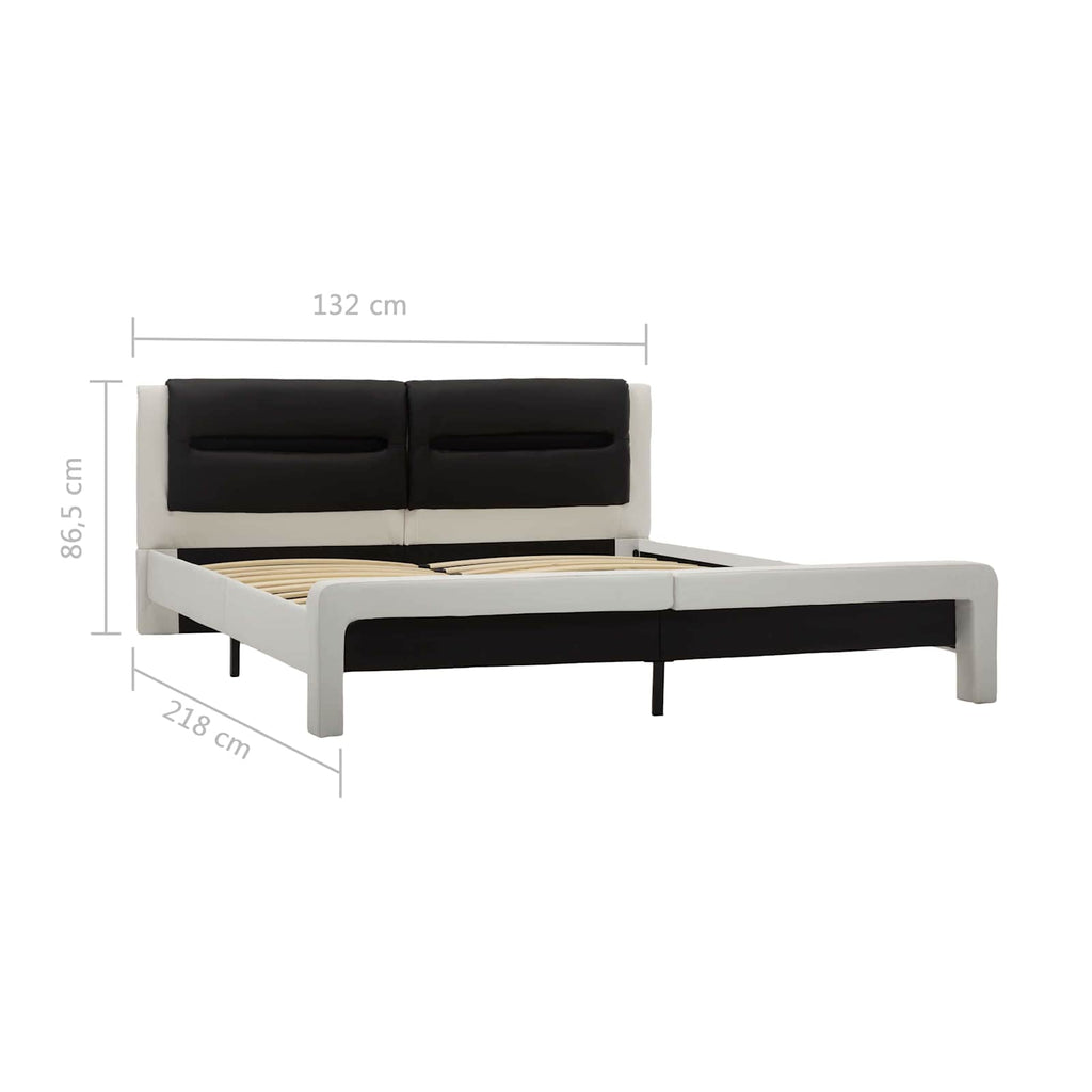 Estructura de cama y Negro 120 x 200 cm Cuero sintético