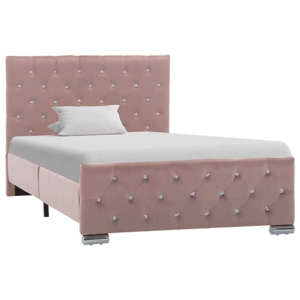 Brown Faux Suede Bed Frame without Mattress 90x200cm