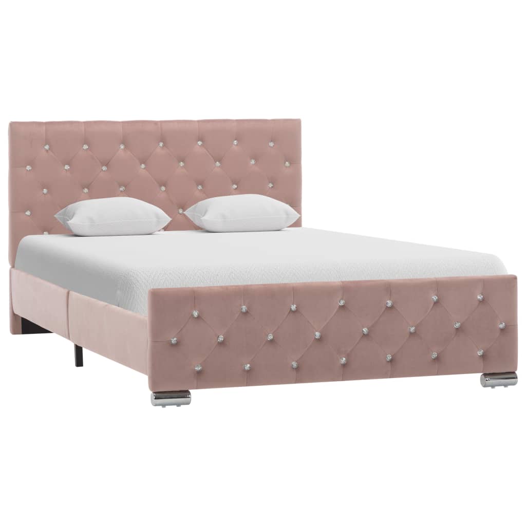 Brown Faux Suede Bed Frame without Mattress 90x200cm