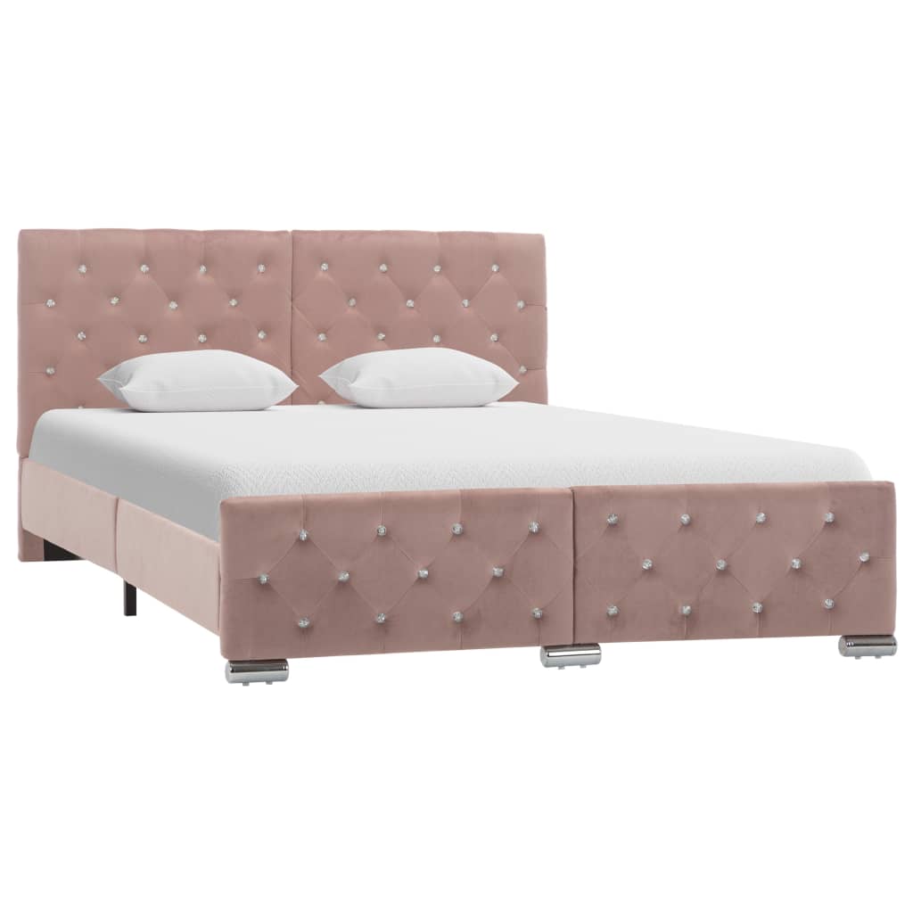 Brown Faux Suede Bed Frame without Mattress 90x200cm