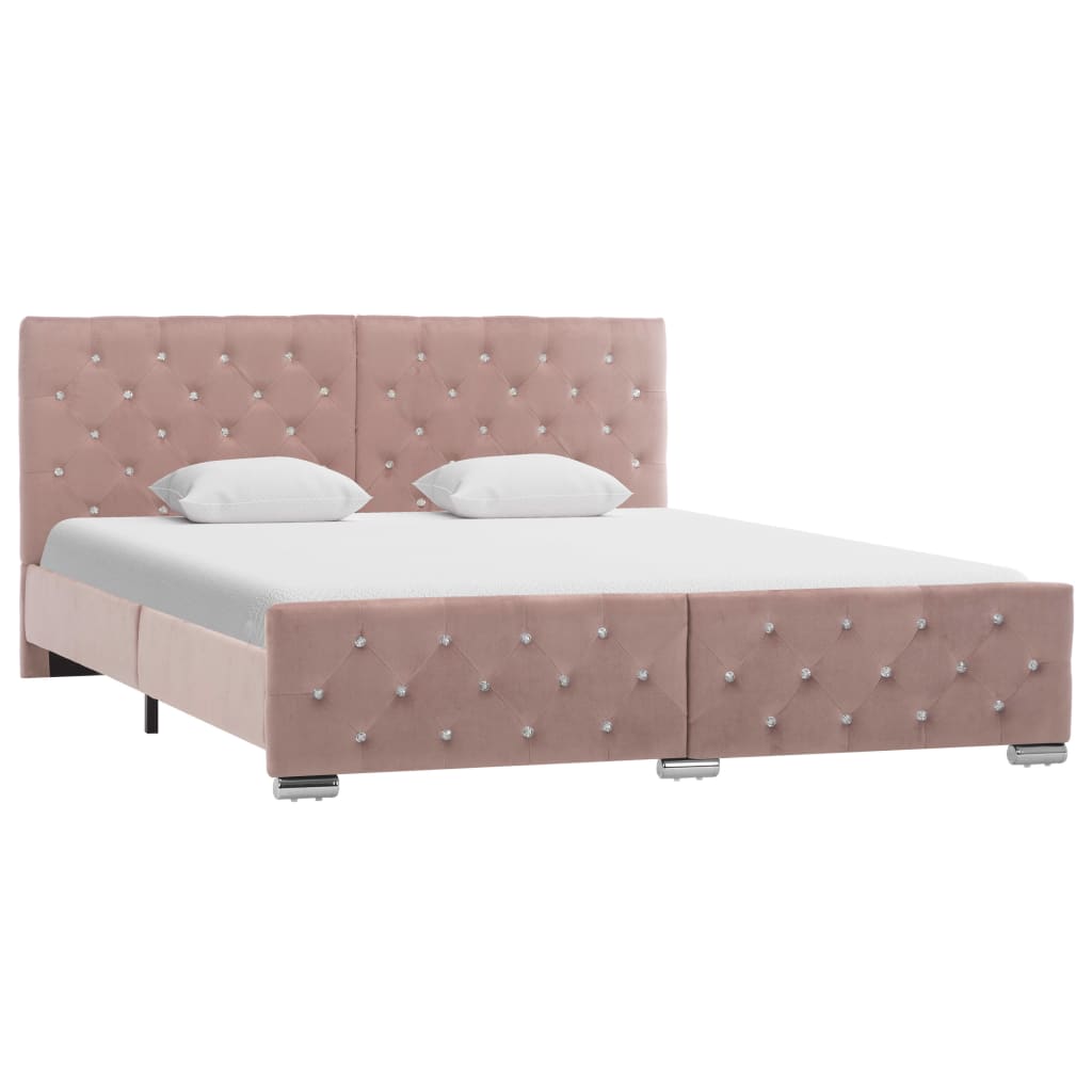 Brown Faux Suede Bed Frame without Mattress 90x200cm