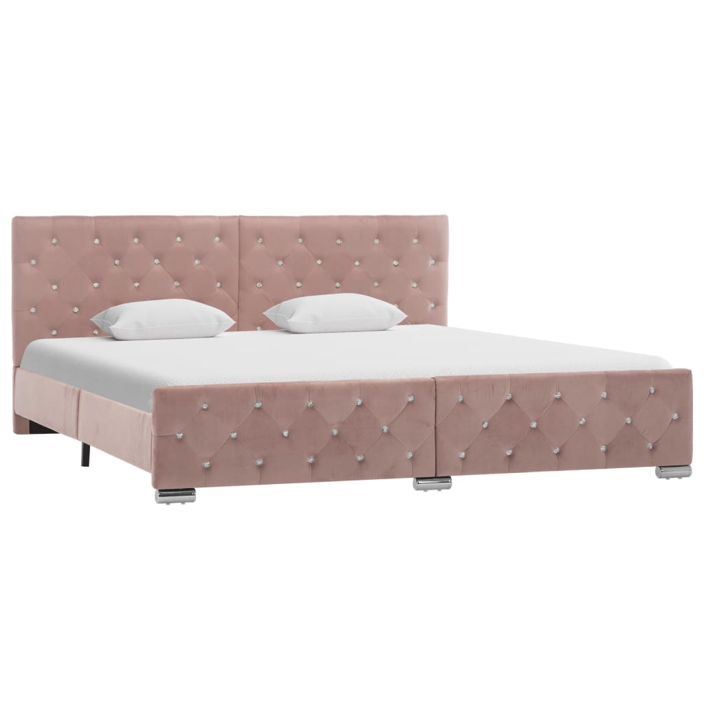 Brown Faux Suede Bed Frame without Mattress 90x200cm