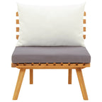 Silla de jardín con cojines madera maciza de acacia