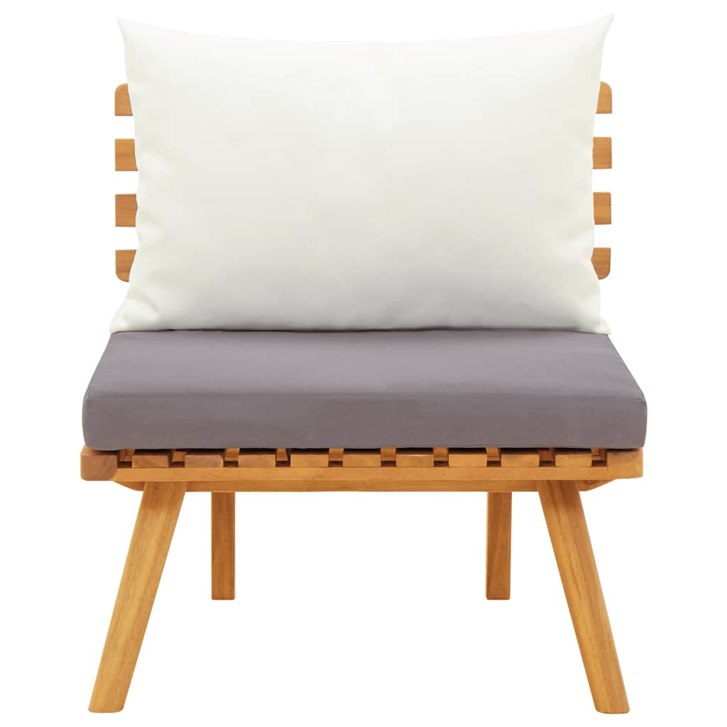 Silla de jardín con cojines madera maciza de acacia