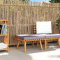 Garden footstool and cushion solid acacia wood 60x60x29 cm