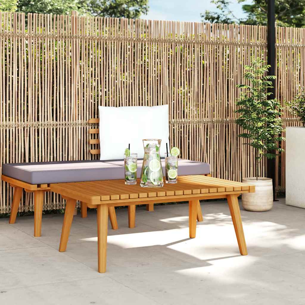 Mesa de centro de jardín madera maciza de acacia 90x55x35 cm