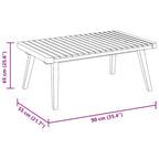 Mesa de centro de jardín madera maciza de acacia 90x55x35 cm