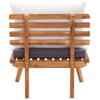 Set de muebles de jardín 4 piezas con cojines madera de acacia