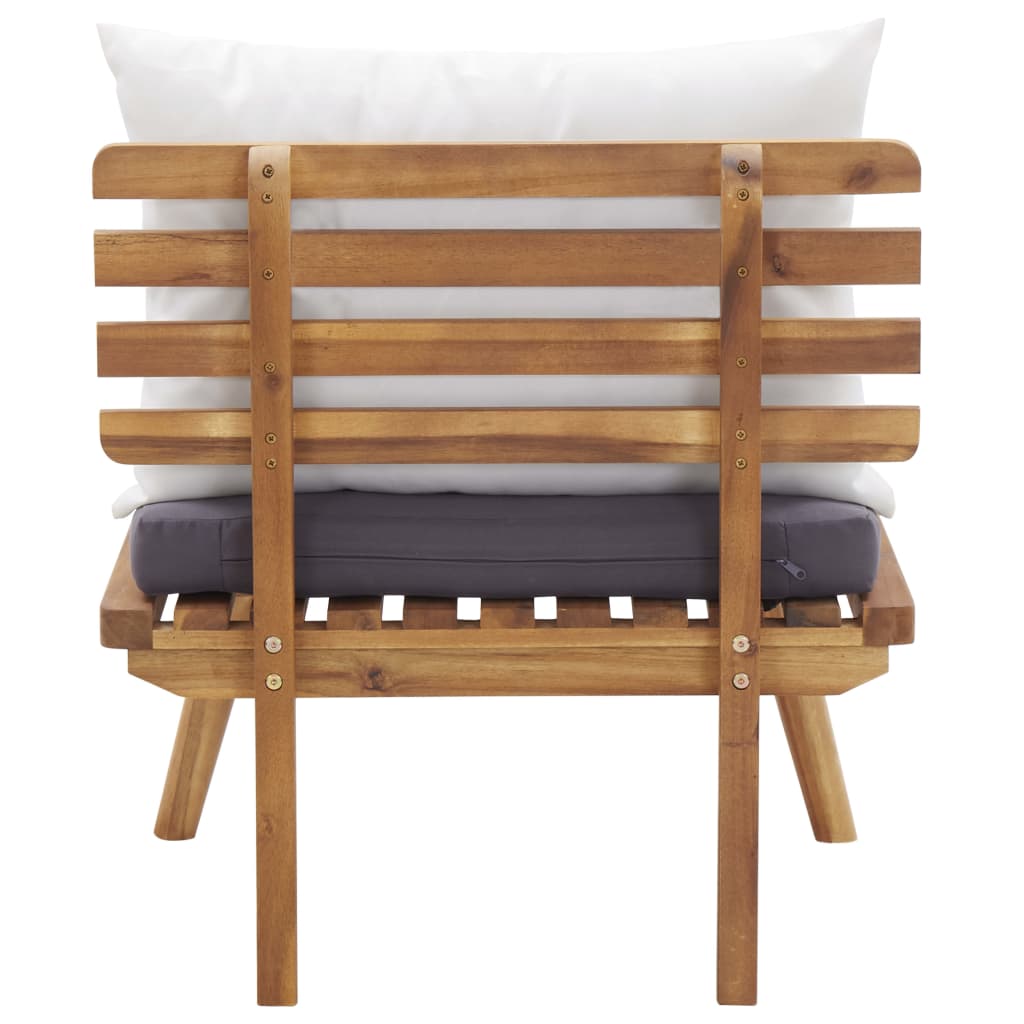 Set de muebles de jardín 4 piezas con cojines madera de acacia