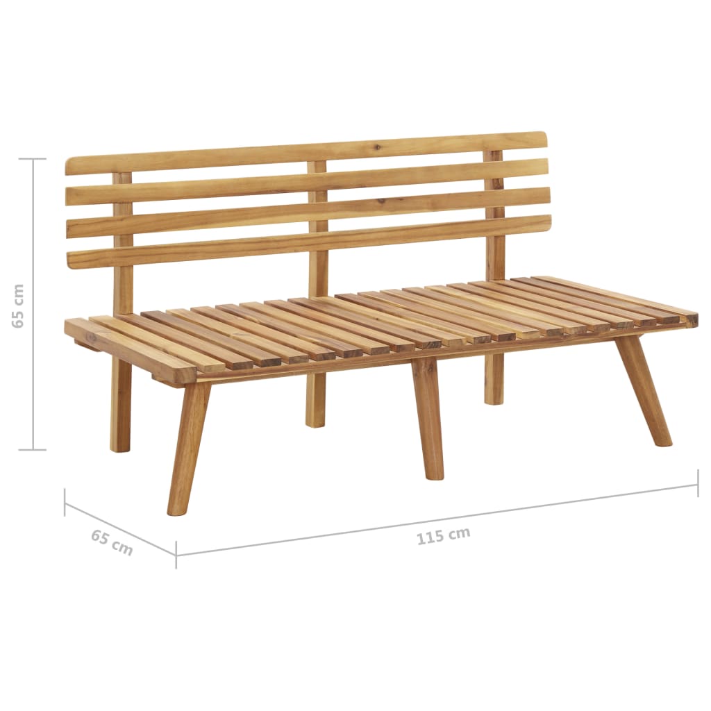 Set de muebles de jardín 4 piezas con cojines madera de acacia