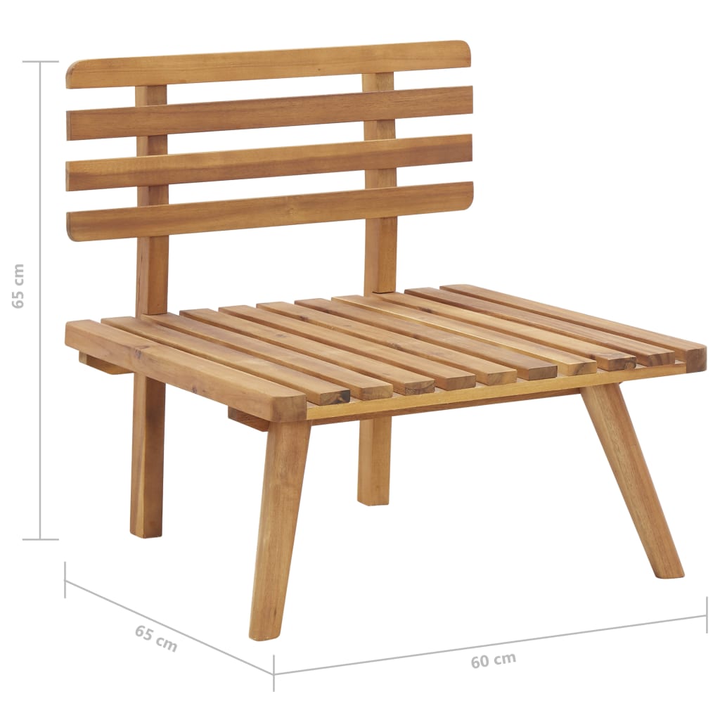 Set de muebles de jardín 4 piezas con cojines madera de acacia