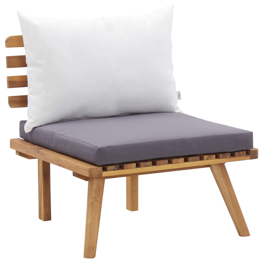 Set de muebles de jardín 4 piezas con cojines madera de acacia