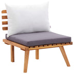 Set de muebles de jardín 4 piezas con cojines madera de acacia