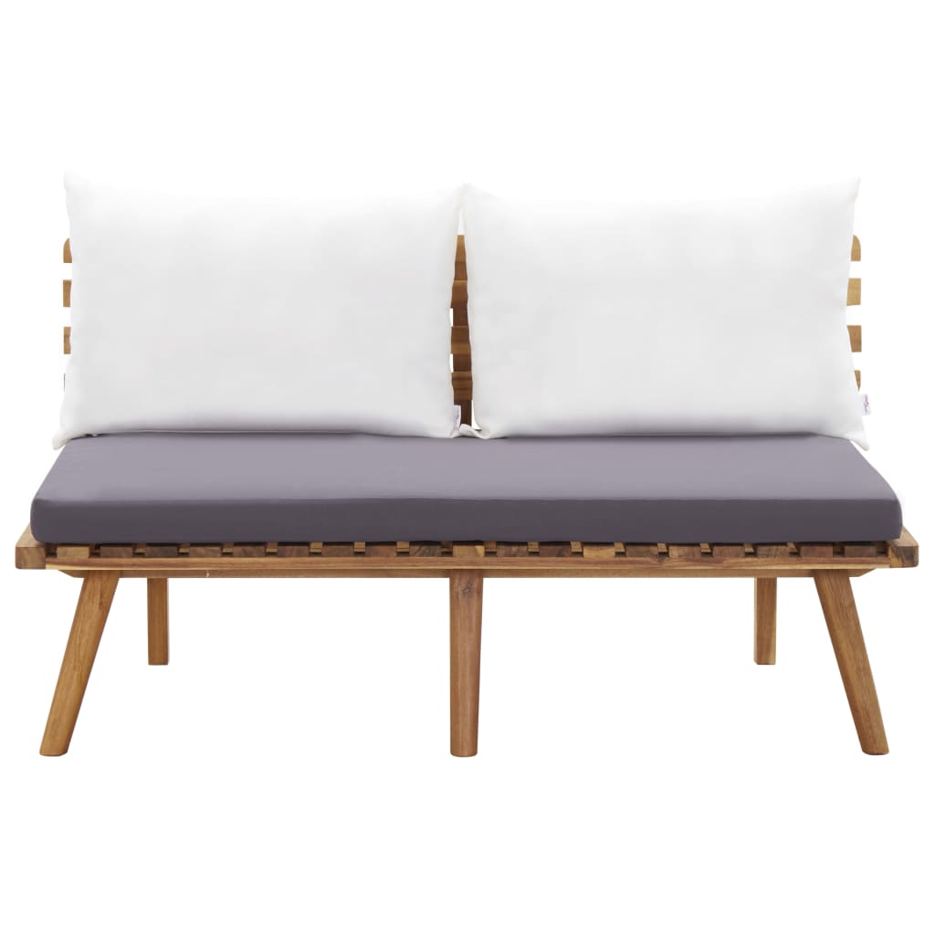 Set de muebles de jardín 4 piezas con cojines madera de acacia