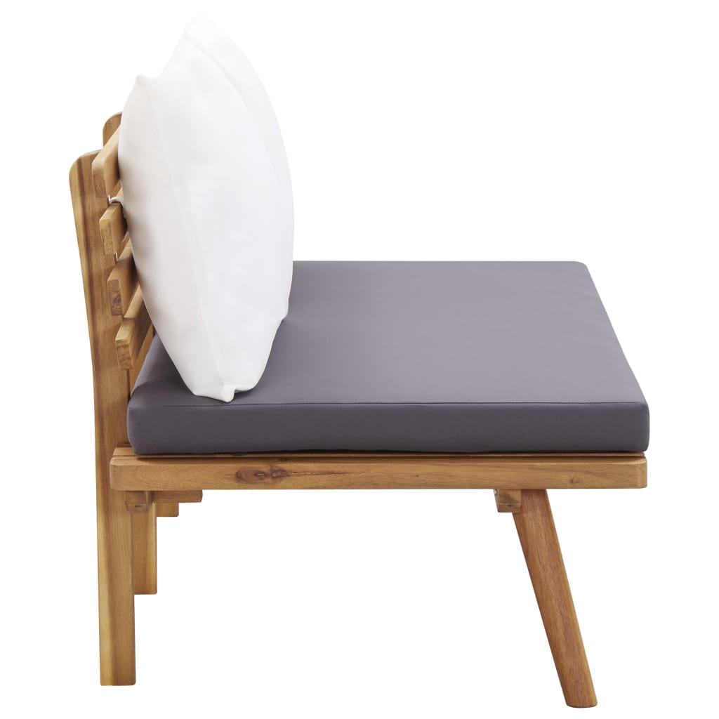 Set de muebles de jardín 4 piezas con cojines madera de acacia