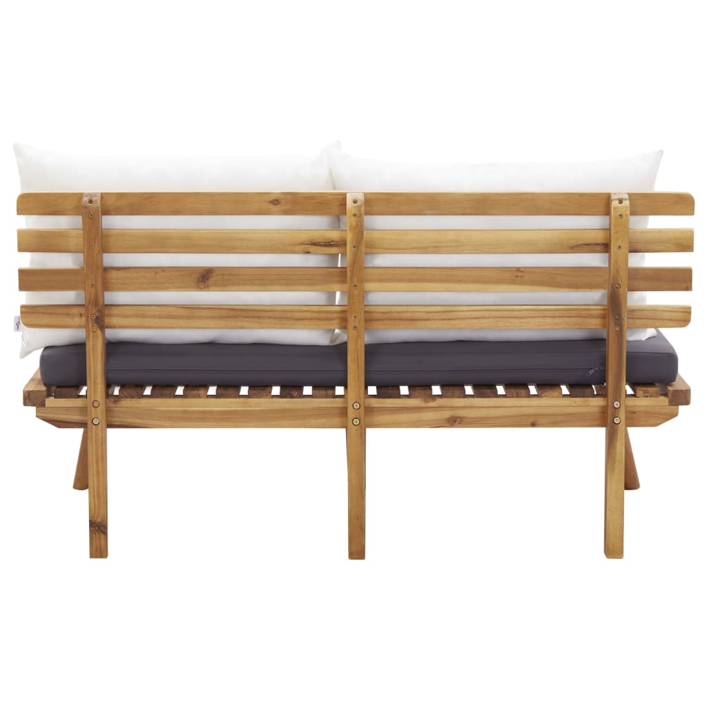 Set de muebles de jardín 4 piezas con cojines madera de acacia