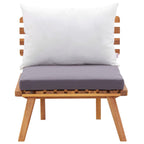 Set de muebles de jardín 4 piezas con cojines madera de acacia