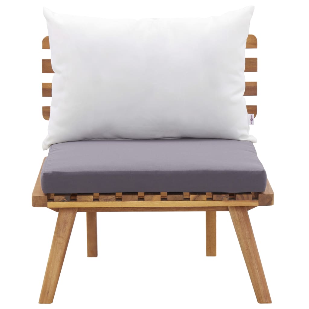 Set de muebles de jardín 4 piezas con cojines madera de acacia