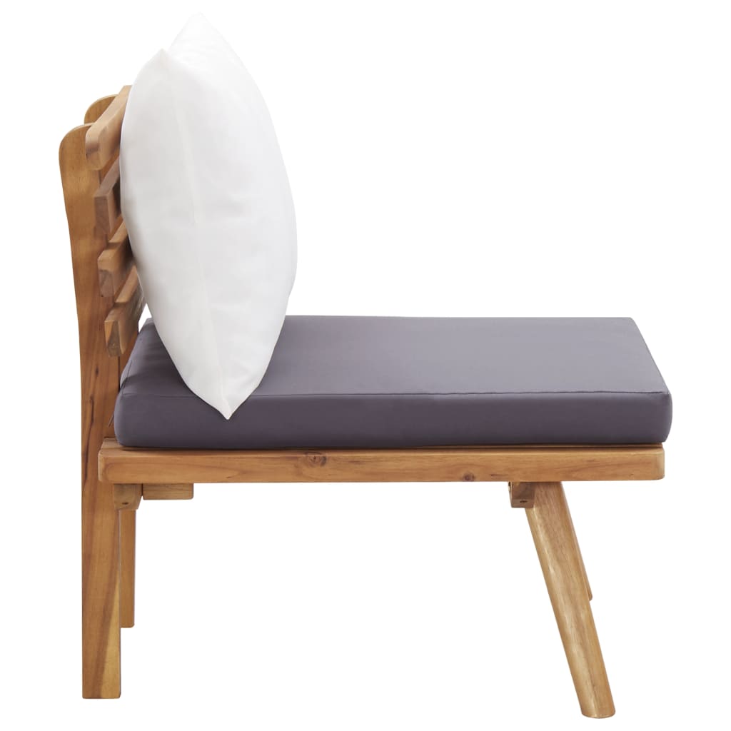 Set de muebles de jardín 4 piezas con cojines madera de acacia