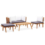 Juego de muebles de jardín 5 pzas madera maciza de acacia