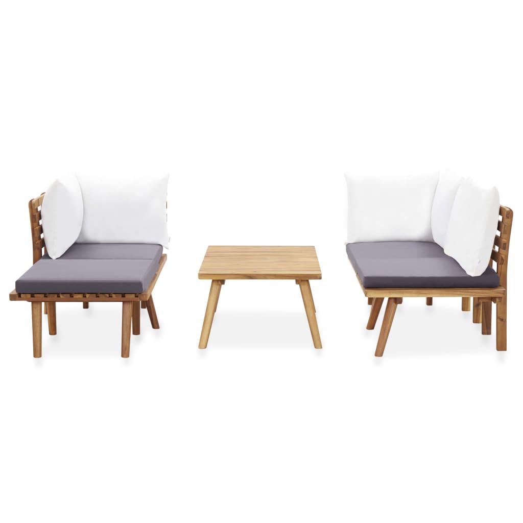 Juego de muebles de jardín 5 pzas madera maciza de acacia