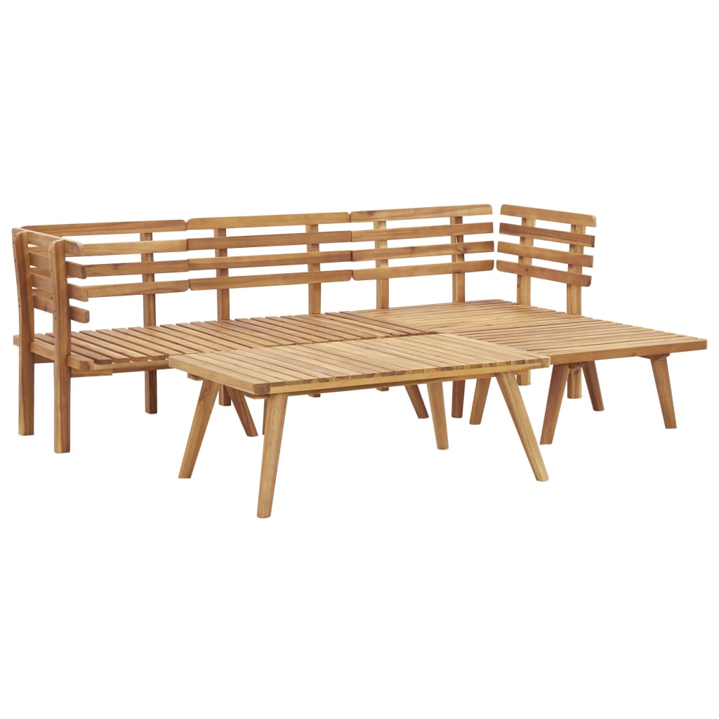 Juego de muebles de jardín 5 pzas madera maciza de acacia